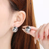 Women's Fashion Jewelry Twopiece Set With Titanium Steel And Pearl Chain And Large Ball Design
