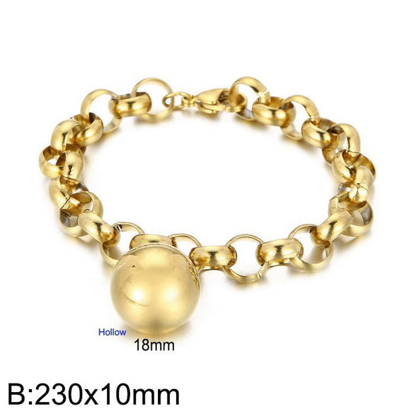 Women's Fashion Jewelry Twopiece Set With Titanium Steel And Pearl Chain And Large Ball Design