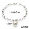 Women's Fashion Jewelry Twopiece Set With Titanium Steel And Pearl Chain And Large Ball Design