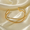 Women's Fashion Jewelry Wide Exaggerated Irregular Bump Bracelet In Geometric Design Made Of Stainless Steel With 18K Gold Plated Electroplating