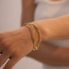 Women's Fashion Jewelry Wide Exaggerated Irregular Bump Bracelet In Geometric Design Made Of Stainless Steel With 18K Gold Plated Electroplating