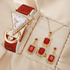 Women's Fashion Leather Watch With Inverted Triangle Diamond Set And Alloy Case