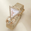 Women's Fashion Leather Watch With Inverted Triangle Diamond Set And Alloy Case