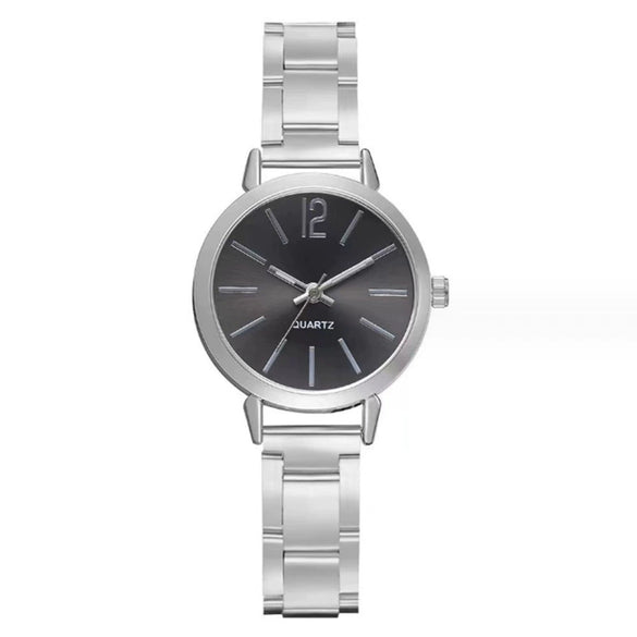 Women's Fashion Leisure Bracelet Watch With Alloy Strap And Round Dial Ordinary Glass Mirror Stainless Steel Buckle