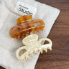 Women's Fashion Leopard Acetic Acid Handmade Hollow Hair Clip
