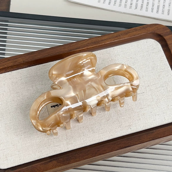 Women's Fashion Leopard Acetic Acid Handmade Hollow Hair Clip