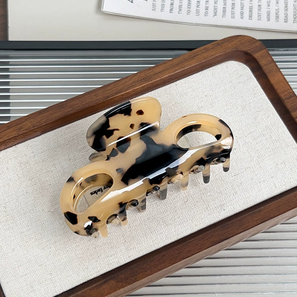 Women's Fashion Leopard Acetic Acid Handmade Hollow Hair Clip