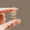 Women's Fashion Light Luxury Alloy Imitation Pearl Flower Bow Hollow Brooch Electroplated Suit Accessories