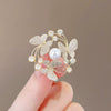 Women's Fashion Light Luxury Alloy Imitation Pearl Flower Bow Hollow Brooch With Electroplating