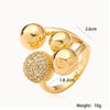 Women's Fashion Light Luxury Copper Gold Plated Irregular Geometric Opening Microinlay Zircon Ring