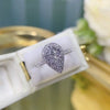 Women's Fashion Light Luxury Copper Zircon Water Drop Ring Jewelry