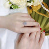 Women's Fashion Light Luxury Copper Zircon Water Drop Ring Jewelry