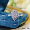 Women's Fashion Light Luxury Copper Zircon Water Drop Ring Jewelry