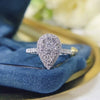 Women's Fashion Light Luxury Copper Zircon Water Drop Ring Jewelry