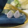 Women's Fashion Light Luxury Copper Zircon Water Drop Ring Jewelry
