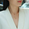 Women's Fashion Light Luxury S925 Silver Snake Bone Chain Moissanite Geometric Clavicle Necklace Set With Diamonds