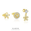 Women's Fashion Light Luxury S925 Sterling Silver Micropaved Flower Earrings