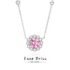 Women's Fashion Light Luxury Silver Round Star Dot Necklace With Pink Zircon And Cross Chain Geometric Design