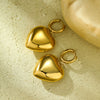 Women's Fashion Light Luxury Simple Allmatch Titanium Steel Heart Shape Electroplated Earrings