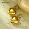 Women's Fashion Light Luxury Simple Allmatch Titanium Steel Heart Shape Electroplated Earrings