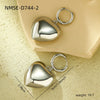 Women's Fashion Light Luxury Simple Allmatch Titanium Steel Heart Shape Electroplated Earrings