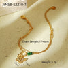 Women's Fashion Light Luxury Stainless Steel Beaded Butterfly Natural Stone Bracelet With Electroplating