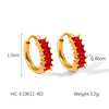 Women's Fashion Light Luxury Stainless Steel Gold Plated Earrings With Geometric Design Inlaid Zircon