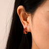 Women's Fashion Light Luxury Stainless Steel Gold Plated Earrings With Geometric Design Inlaid Zircon
