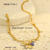 Women's Fashion Light Luxury Titanium Steel And Stainless Steel Bracelet With Water Drop Zircon Pearl Pendant And Electroplating Treatment