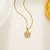Women's Fashion Light Luxury Titanium Steel Clavicle Chain Necklace With Geometric Flower Niche Design And Zircon