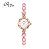 Women's Fashion Light Luxury Watch With Copper Band Set With Crystal Zirconium Zinc Alloy Case Round Motherofpearl Dial And Spiral Crown