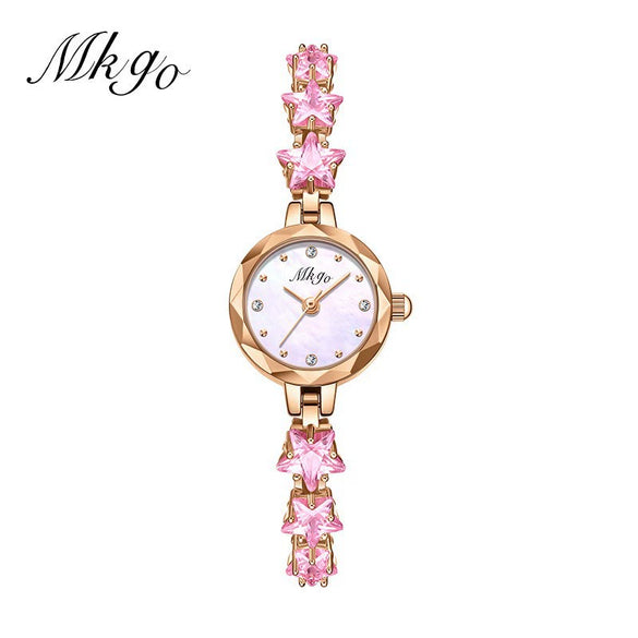 Women's Fashion Light Luxury Watch With Copper Band Set With Crystal Zirconium Zinc Alloy Case Round Motherofpearl Dial And Spiral Crown