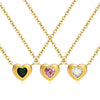 Women's Fashion Love Stainless Steel Heart Shaped Zircon Necklace With Electroplating