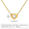 Women's Fashion Love Stainless Steel Heart Shaped Zircon Necklace With Electroplating
