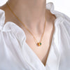 Women's Fashion Love Stainless Steel Heart Shaped Zircon Necklace With Electroplating