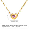 Women's Fashion Love Stainless Steel Heart Shaped Zircon Necklace With Electroplating