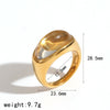Women's Fashion Luxury Resin Titanium Steel And Stainless Steel Geometric Pattern Polished Electroplated Ring And Bracelet Set