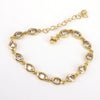 Women's Fashion Metal Love Heart Zircon Goldplated Bracelet Jewelry