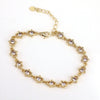 Women's Fashion Metal Love Heart Zircon Goldplated Bracelet Jewelry