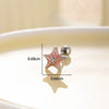 Women's Fashion Metal Starfish Flower Painted Oil Electroplated Titanium Steel Ear Nails