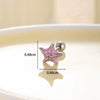 Women's Fashion Metal Starfish Flower Painted Oil Electroplated Titanium Steel Ear Nails