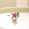 Women's Fashion Metal Starfish Flower Painted Oil Electroplated Titanium Steel Ear Nails