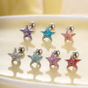 Women's Fashion Metal Starfish Flower Painted Oil Electroplated Titanium Steel Ear Nails