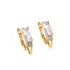 Women's Fashion Metal U Shaped Geometric Zircon Earrings With Electroplated Textured Finish