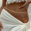 Women's Fashion Metal Waist Chain With Bow Pendant And Snake Bone Design Made Of Copper Chain Alloy