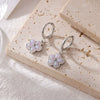 Women's Fashion Minimalist Titanium Steel Geometric Fivepetal Flower Pearl Necklace And Earrings With Electroplating