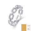 Women's Fashion Moissanite Ring In S925 Silver With Geometric Pattern And Diamond Setting