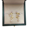 Women's Fashion Natural Freshwater Pearl Earrings With Multibead And Star Design Oblate Shape Alloy Inlaid Artificial Gemstone And Semiprecious Stone