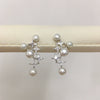 Women's Fashion Natural Freshwater Pearl Earrings With Multibead And Star Design Oblate Shape Alloy Inlaid Artificial Gemstone And Semiprecious Stone