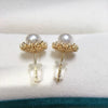 Women's Fashion Natural Freshwater Pearl Oblate Stud Earrings